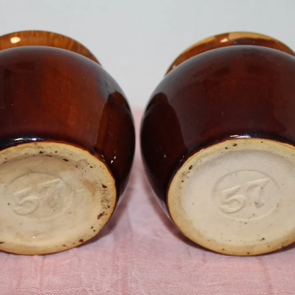 Vintage Heinz 57 Mustard Crock Bean Pots (2)